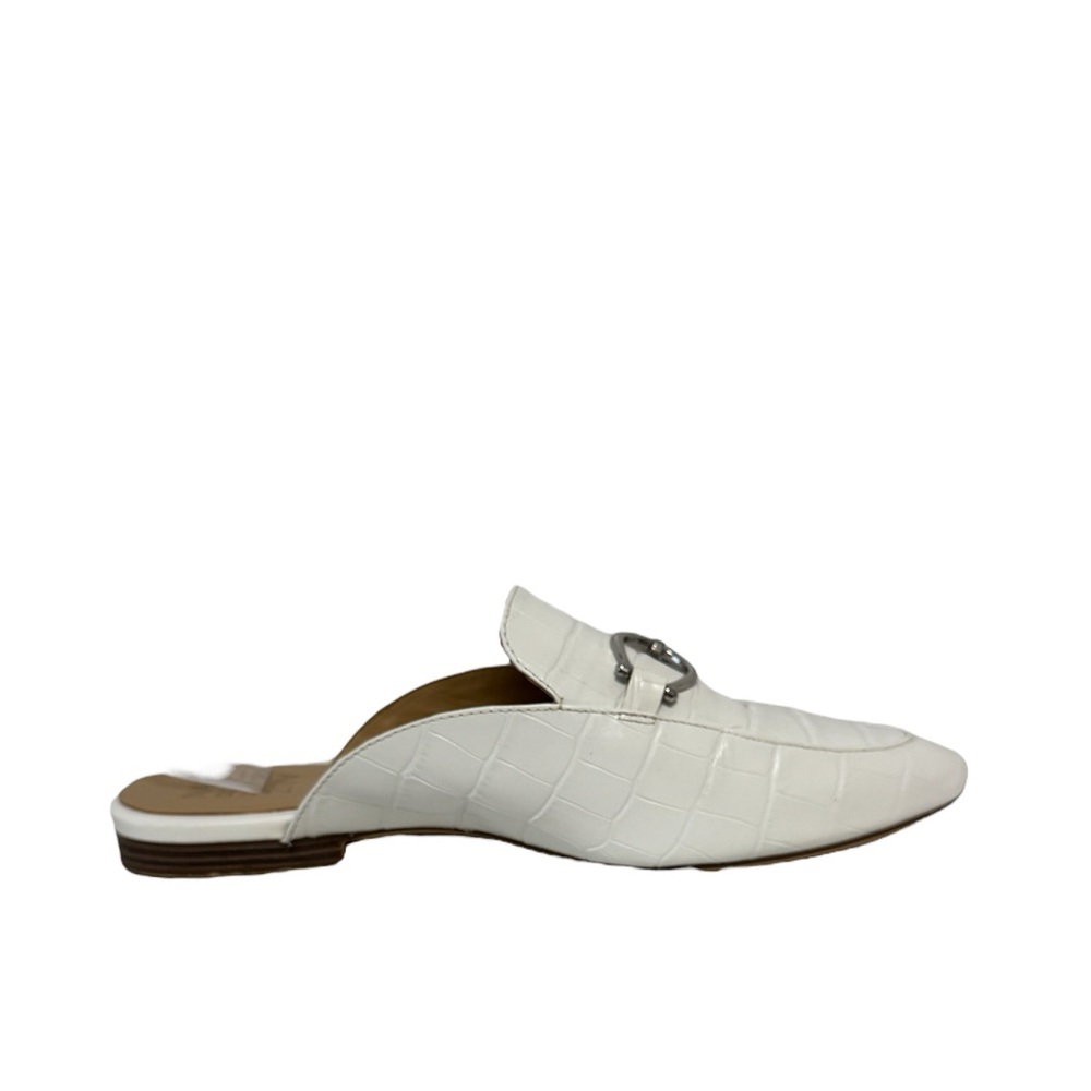 Naturalizer Leanna Leather Croc-Embossed Spring Slip On Slide Mules White 9 - Picture 5 of 10